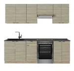 Vicco K&uuml;chenzeile, Eiche, Honigeiche, Holzwerkstoff, Rechteckig, 240x81.6x60...