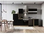 Respekta K&uuml;chenblock Merle, Schwarz, Glas, Holzwerkstoff, 1 Schublade(n),1