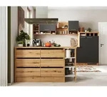 Respekta K&uuml;chenblock Hilde, Grau, Holzwerkstoff, 9 Schublade(n),1 Schublade(n)