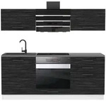 B Belini Group K&uuml;chenzeile, Schwarz, Holz, 180x204x60 cm, K&uuml;chen, K&uuml;chenzeilen &