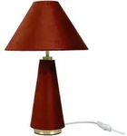 Relaxdays Tischlampe, Dunkelrot, Textil, Metall, Rund, 30x47x30 cm, Lampen &