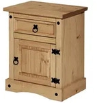 Livetastic Nachtschrank, Honig, Holz, Kiefer, massiv, 1 Schublade(n) Schubladen,