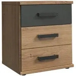 Carryhome Nachtschrank, Plankeneiche, Holzwerkstoff, 3 Schublade(n) Schubladen,
