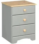 ebuy24 Nachttisch, Grau, Holz, 3 Schubladen, 44x56x40 cm, Schlafzimmer,...