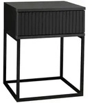Livetastic Nachtschrank, Graphit, Schwarz, Metall, Holzwerkstoff, 1 Schublade(n)