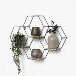 Ivol Wandregal, Schwarz, Metall, 4 F&auml;cher, 58x40.5x10.5 cm, Wohnzimmer, Regale,