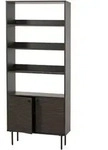 MCW B&uuml;cherregal, Dunkelbraun, Metall, Pappel, 80x200x30 cm, Wohnzimmer, Regale,