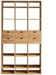 Tikamoon B&uuml;cherregal, Natur, Holz, 120x220x40 cm, Wohnzimmer, Regale,...