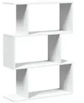 vidaXL B&uuml;cherregal, Wei&szlig;, Holz, Strukturbuche, 3 F&auml;cher, Rechteckig, 70x97x24 cm,