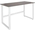 Mid.you Schreibtisch, Grau, Wei&szlig;, Holzwerkstoff, rechteckig, U-Form, 60x76x120 cm,