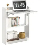 SoBuy Schreibtisch, Wei&szlig;, Holzwerkstoff, 64x82x58 cm, Arbeitszimmer, Schreibtische