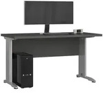 Akord Schreibtisch, Graphit, Holzwerkstoff, Nachbildung, Holz Optik,