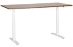 Beliani Schreibtisch, Dunkelbraun, Wei&szlig;, Holz, 180x67x80 cm, Arbeitszimmer,