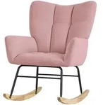 Ml-Design Schaukelsessel, Pink, Textil, Kautschukholz, 1-Sitzer, 88x95x69 cm,