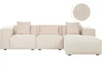 Beliani Ecksofa, Beige, Textil, 3-Sitzer, L-Form, 294x170 cm, Wohnzimmer, Sofas...