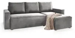 Masseno Ecksofa, Hellgrau, Kunststoff, 3-Sitzer, L-Form,L-Form, 230x140 cm,