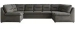 MKS Wohnlandschaft, Dunkelgrau, Metall, 6-Sitzer, U-Form, 340x93x206 cm,...