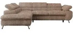 MKS Ecksofa, Braun, Metall, 3-Sitzer, L-Form,L-Form, 273x208 cm, Oeko-Tex&reg;,