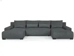 Beautysofa Wohnlandschaft, Grau, Metall, U-Form, 350x85x186 cm, Wohnzimmer,...