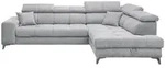 ed exciting design Ecksofa, Hellgrau, Metall, 4-Sitzer, Ottomane rechts,L-Form,