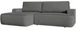 Mirjan24 Ecksofa, Grau, Kunststoff, 4-Sitzer, Ottomane links,L-Form, 260x168 cm,