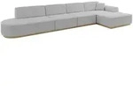 Altdecor Ecksofa, Hellgrau, Textil, 5-Sitzer, L-Form, 412x165 cm, Wohnzimmer, Sofas &