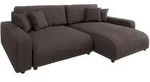 S-Style Ecksofa, Dunkelbraun, Textil, Birke, 4-Sitzer, F&uuml;llung: