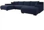 Mirjan24 Wohnlandschaft, Dunkelblau, Kunststoff, Metall, 6-Sitzer,...