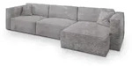 Masseno Ecksofa, Hellgrau, Kunststoff, 5-Sitzer, L-Form,L-Form, 347x148 cm,