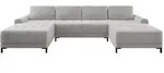 Mirjan24 Wohnlandschaft, Hellgrau, Textil, 7-Sitzer, U-Form,Rechteckig,...