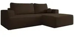 Mirjan24 Ecksofa, Braun, Kunststoff, 5-Sitzer, Ottomane rechts,L-Form, 266x163...