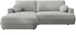 Mirjan24 Ecksofa, Hellgrau, Kunststoff, 4-Sitzer, Ottomane links,L-Form,...