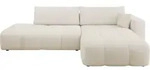 Mirjan24 Ecksofa, Creme, Kunststoff, 5-Sitzer, Ottomane rechts,L-Form, 262x145 cm,