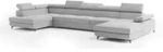 Masseno Wohnlandschaft, Hellgrau, Holz, 6-Sitzer, U-Form, 410x89x190 cm,...