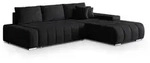 Masseno Ecksofa, Schwarz, Metall, 2-Sitzer, L-Form,L-Form, 265x185 cm, Wohnzimmer,