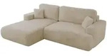 MKS Ecksofa, Creme, Kunststoff, 3-Sitzer, L-Form,L-Form, 271x195 cm, Wohnzimmer,