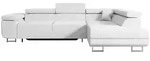 Altdecor Ecksofa, Wei&szlig;, Metall, 4-Sitzer, L-Form, Ottomane rechts, 272x202 cm,