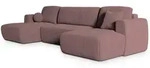 Masseno Wohnlandschaft, Lila, Kunststoff, 5-Sitzer, U-Form, 330x90x148 cm,