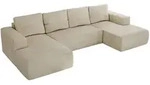 MKS Wohnlandschaft, Beige, Kunststoff, 5-Sitzer, U-Form, 334x91x163 cm,...