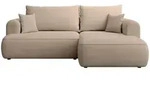 Selsey Eckschlafsofa, Beige, Kunststoff, 4-Sitzer, Ottomane rechts,L-Form, 238x156