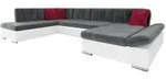 Mirjan24 Ecksofa, Dunkelgrau, Textil, 7-Sitzer, U-Form,Rechteckig, 345x76x205...