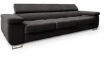 Masseno Bettsofa, Schwarz, Textil, 281x87x98 cm, Wohnzimmer, Sofas & Couches,