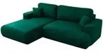 MKS Ecksofa, Dunkelgr&uuml;n, Kunststoff, 3-Sitzer, L-Form,L-Form, 271x195 cm,