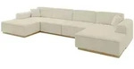 Altdecor Wohnlandschaft, Hellbraun, Textil, 6-Sitzer, U-Form, 386x80x165 cm,