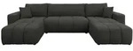 Mirjan24 Wohnlandschaft, Schwarz, Kunststoff, 6-Sitzer, U-Form,Rechteckig, rund,