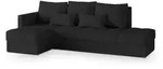 Masseno Ecksofa, Schwarz, Holz, 4-Sitzer, L-Form,L-Form, 262x143 cm, Wohnzimmer,