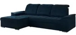 Ecksofa, Dunkelblau, Metall, 4-Sitzer, L-Form,L-Form, 256x160 cm, Oeko-Tex&reg;,