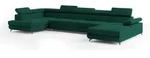 Masseno Wohnlandschaft, Gr&uuml;n, Holz, 6-Sitzer, U-Form, 410x89x190 cm,...