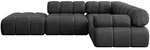 Altdecor Ecksofa, Schwarz, Textil, 5-Sitzer, L-Form, 285x190 cm, Wohnzimmer,...