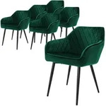 Ml-Design Esszimmerstuhl, Dunkelgr&uuml;n, Textil, 6-Sitzer, 63x80x60 cm, Esszimmer,